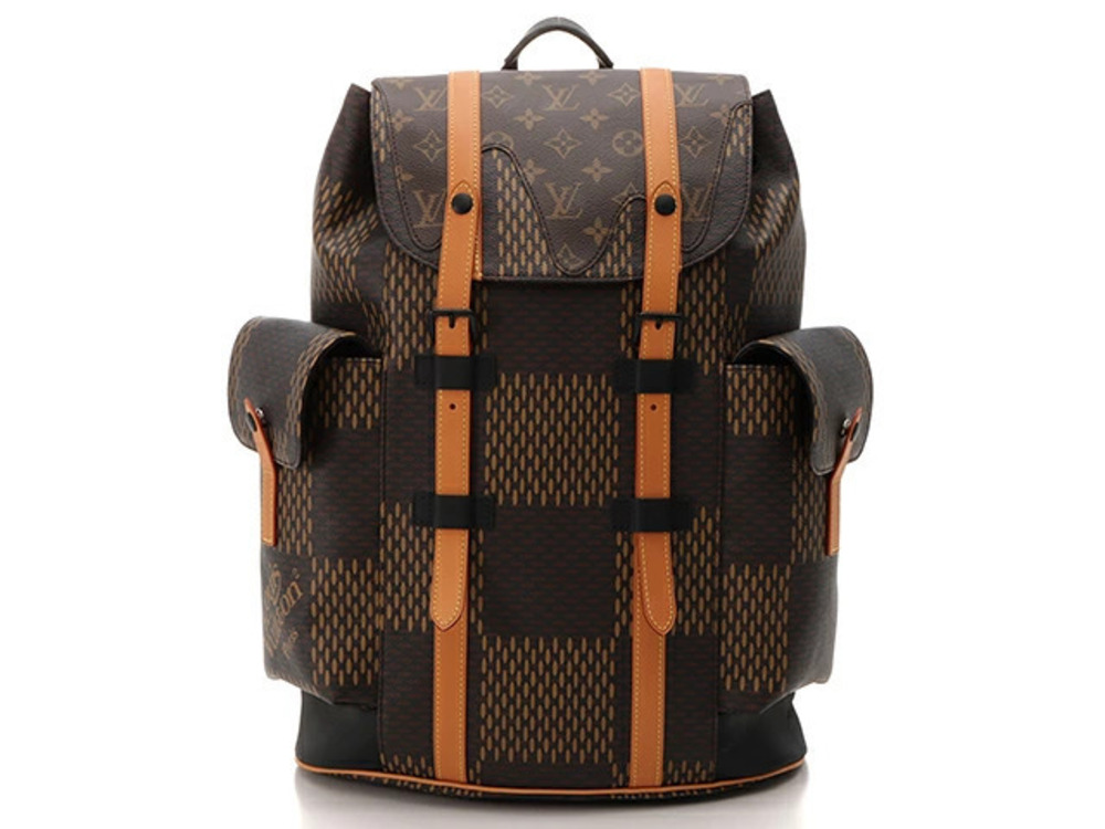 LOUIS VUITTON Backpack Christopher Damier Ebene Brown Giant NIGO SJ
